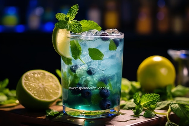 Tropical Mint Mojito Exotic and Invigorating Blue Drink