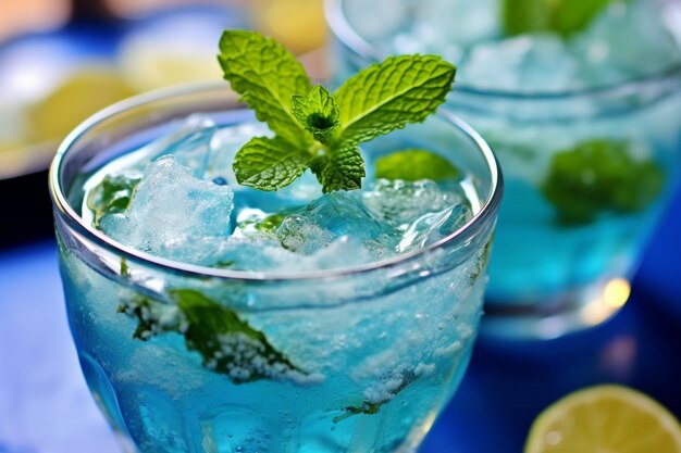 Tropical Mint Mojito Exotic and Invigorating Blue Drink