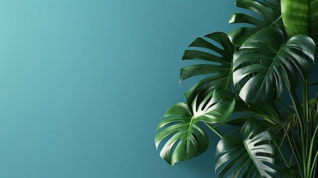 tropical monstera leaf banner