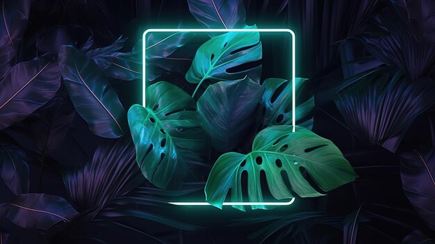 tropical monstera leaf banner