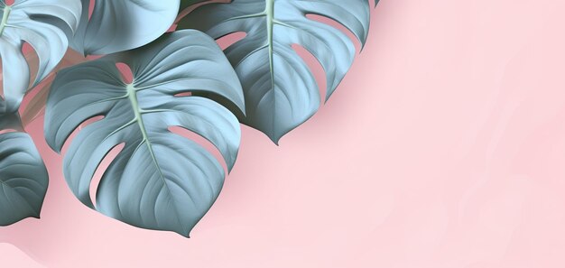 Photo tropical monstera leaf banner