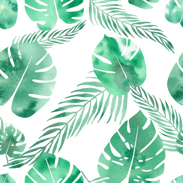 Photo tropical monstera plant semless pattern