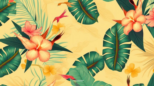 Tropical Natural Background Illustration AI GenerativexA