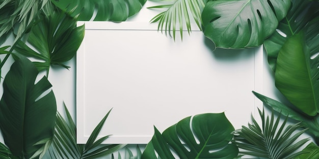 Tropical natural frame Illustration AI Generative