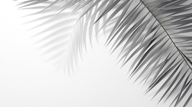 Photo tropical palm leaf shadow on white wall for design template silhouette concept