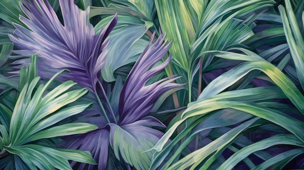 A tropical palm leaves background AI generated