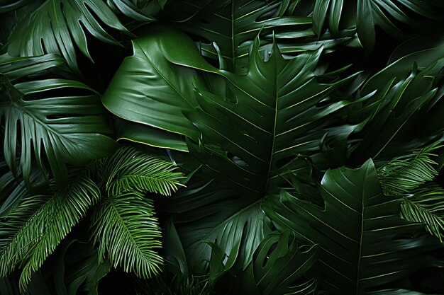 Tropical palm leaves background ar c v