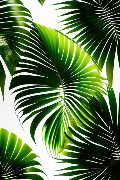 Tropical palm leaves ornamental garden palm plant rainforest foliage nature plant bush on black bac