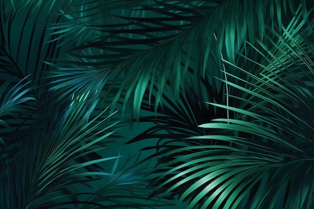 Photo tropical palm leaves in vibrant gradient color holographic colours minimal art concept