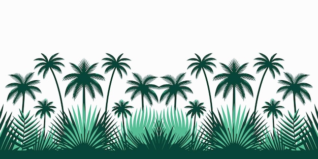 Tropical palm tree background tropical summer garden backdrop design Vector illustration