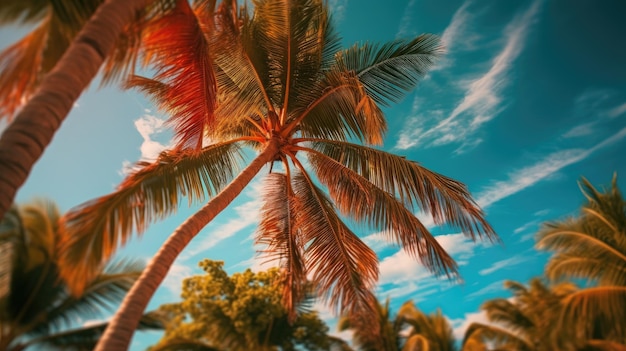 Tropical palm tree background