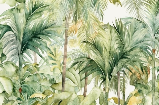 Tropical palm trees in the jungle wallpaper