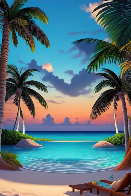 Tropical paradise island