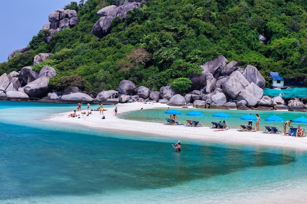 Foto isola del paradiso tropicaleisola di nang yuan o isola di koh nang yuan dell'isola di koh tao thailandia