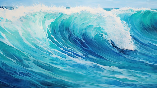 Tropical paradise ocean waves Vibrant illustration for beach resorts or water events