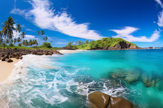 Tropical paradise panorama beach landscape photos