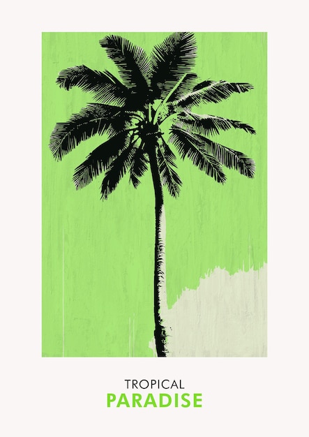 Photo tropical paradise poster hawaii palm tree wall art