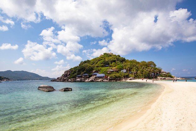 Tropical paradise sandy beach at Koh Tao island, Koh Samui, Thailand