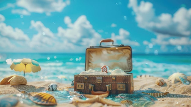 Tropical Paradise in a Vintage Suitcase Miniature Fantasy Island