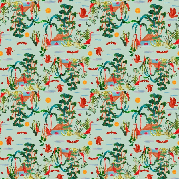 tropical pattern size 64 cm x 64 cm jpg in repeat rapport resolution 300 dpi ideal for fashion