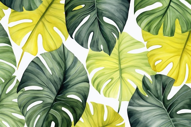 Tropical pattern with leaves