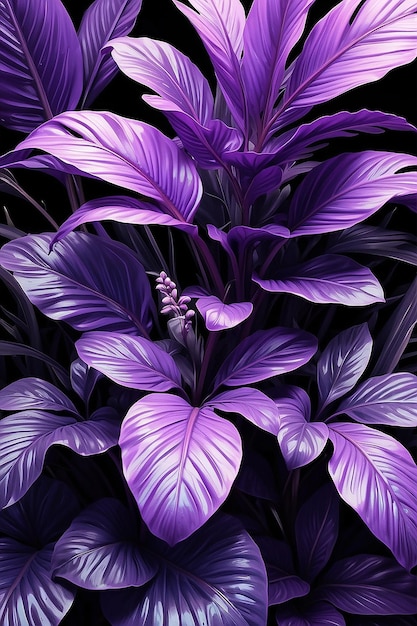 Тропический растительный фон Фиолетовое настроение
