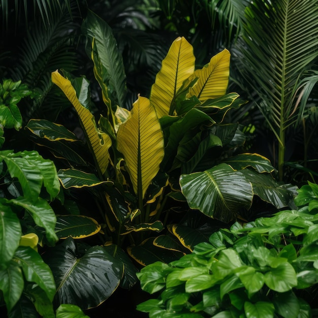 Photo tropical plants in the jungle