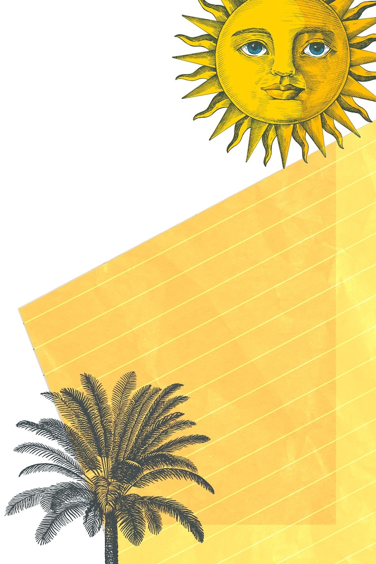 Photo tropical png transparent background with sun and palm tree remixed from public domain artworks