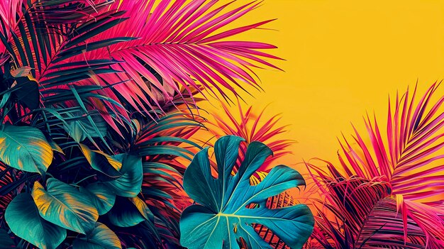 Tropical pop art collage art vinateg style vibrant colors Generative AI