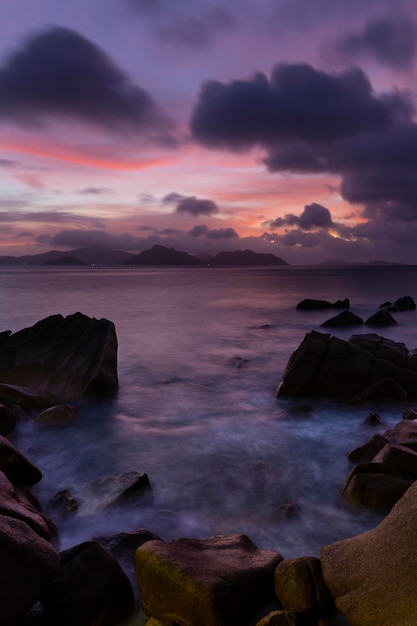 Tropical Praslin Sunset Seychelles