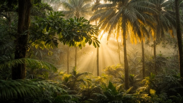 写真 熱帯雨林の風景 自然の背景