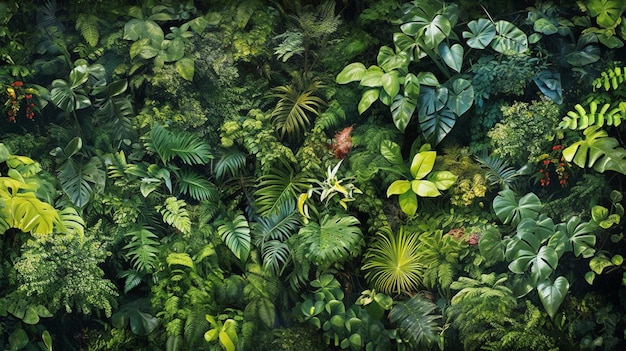 A tropical rainforest canopy