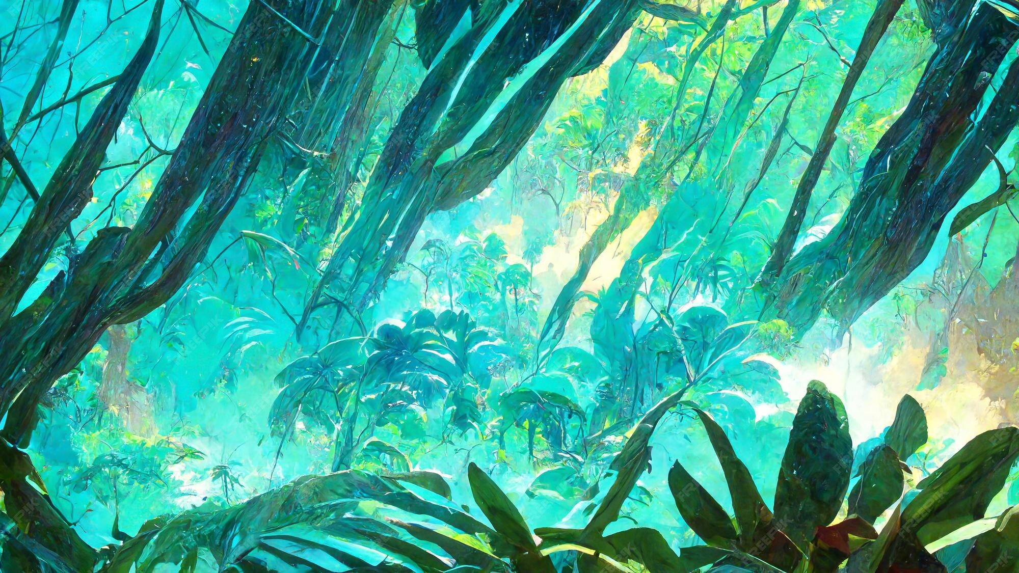 Premium Photo | Tropical rainforest landscape tropical forest in the 3d