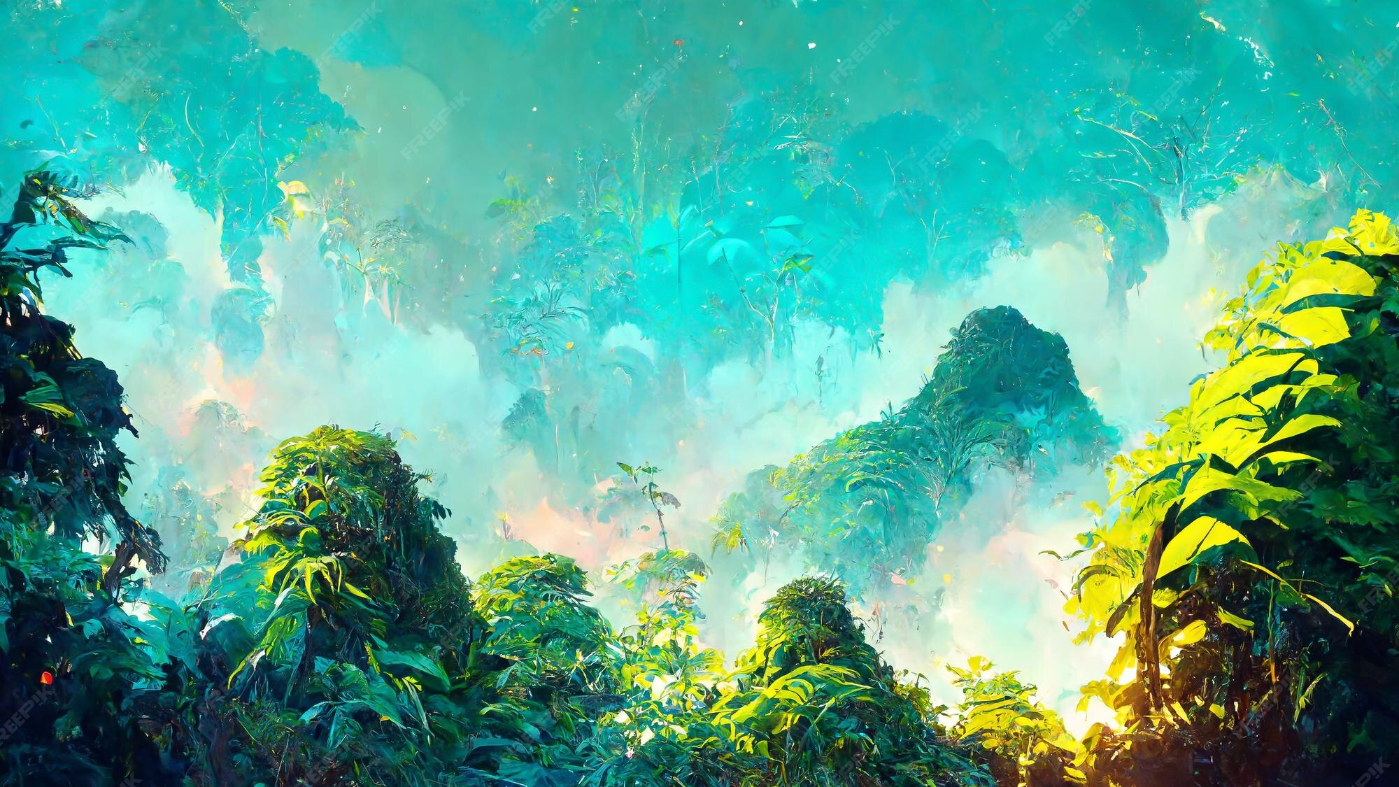 Premium Photo | Tropical rainforest landscape tropical forest in the 3d