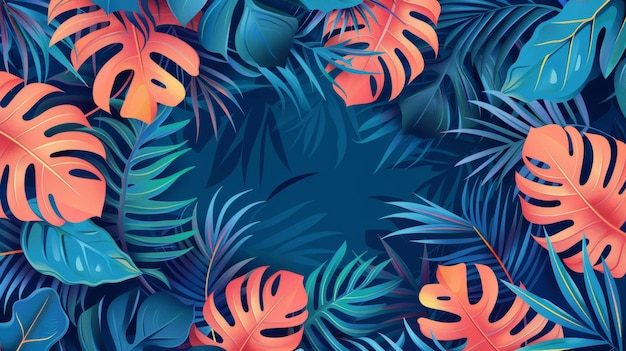 Tropical Rainforest Plants Illustration