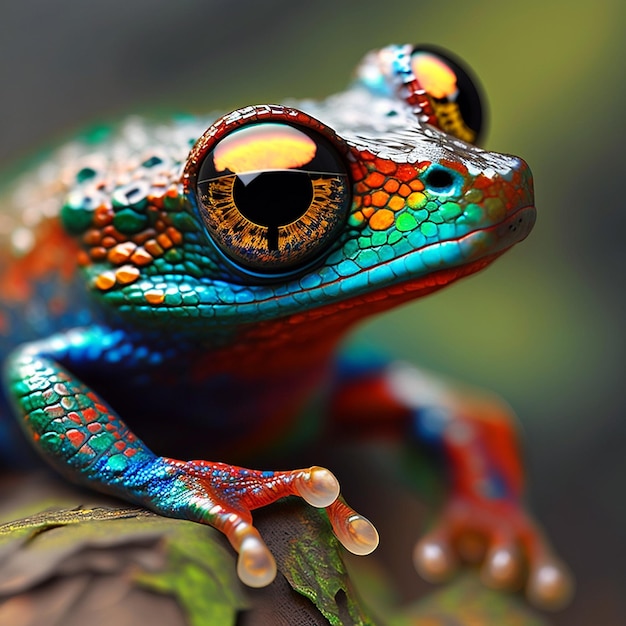 Tropical rainforest poison toad frogs AI Generated