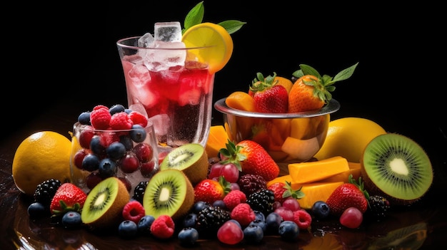 Tropical and refreshing Mexican frutales a mix of fruits with ice syrup