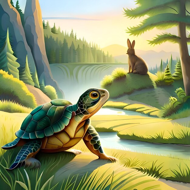 Tropical Reptile in Cartoon Jungle