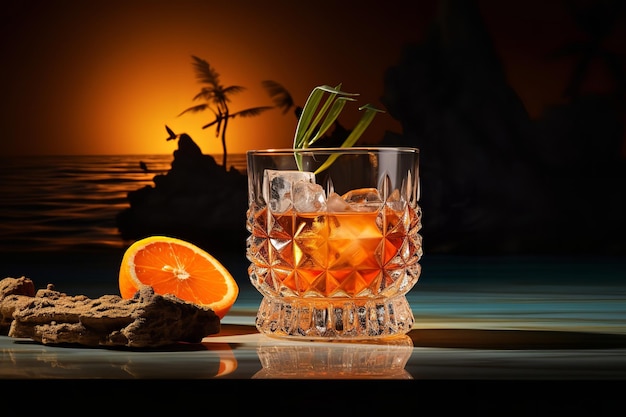 Tropical Rum Runner with a Slice of Orange