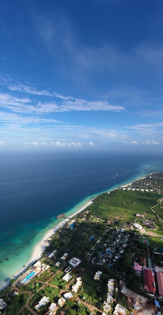 Tropical Sea Amazing bird eyes view in Zanzibar