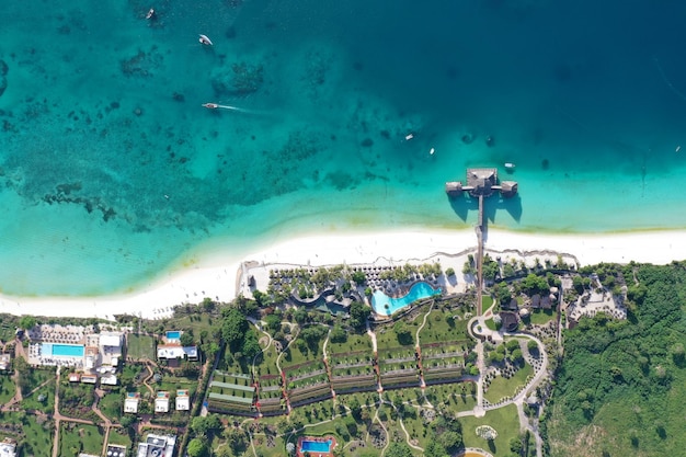 Tropical Sea Amazing bird eyes view in Zanzibar