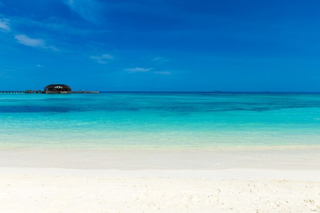 Tropical sea under the blue sky. Sea landscape.