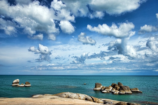 Tropical sea under the blue sky