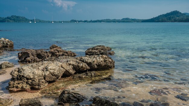 Tropical Sea Stone Beach View