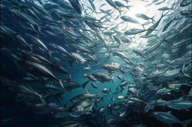 Foto pesci sottomarini di mare tropicale sulla barriera corallina acquario oceanario