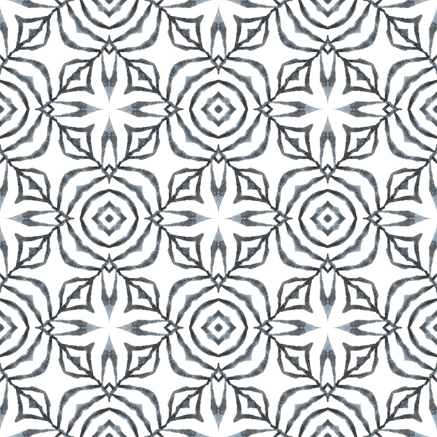 Tropical seamless pattern Black and white