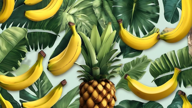 열대 세트 그림 요소 바나나