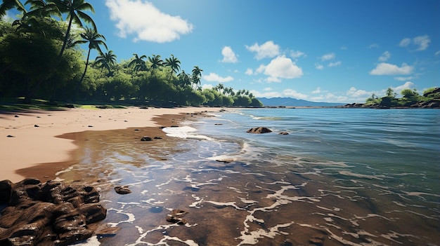 tropical shoreline HD wallpaper photographic image