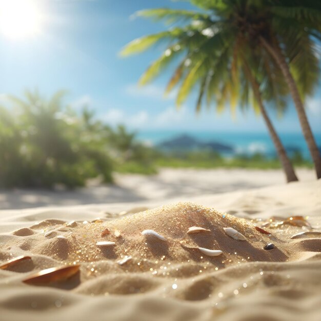 A Tropical Summer Escape with Beach Sand Bokeh Sunlight and Sea Breeze