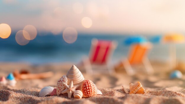 熱帯の夏の砂浜と海の背景にボケ味の太陽光